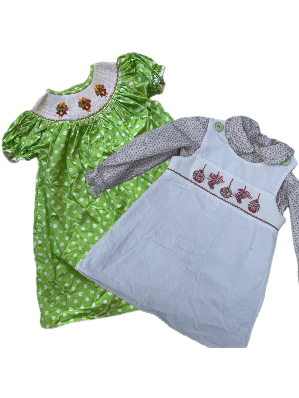 Smocked Corduroy Christmas & Thanksgiving Dress Bundle 2T